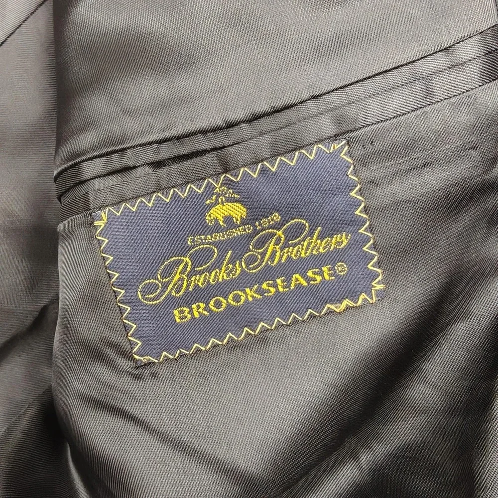 Vintage Brooks Brothers Tuxedo Jacket Mens 44R Black Wool Brooksease Formal USA